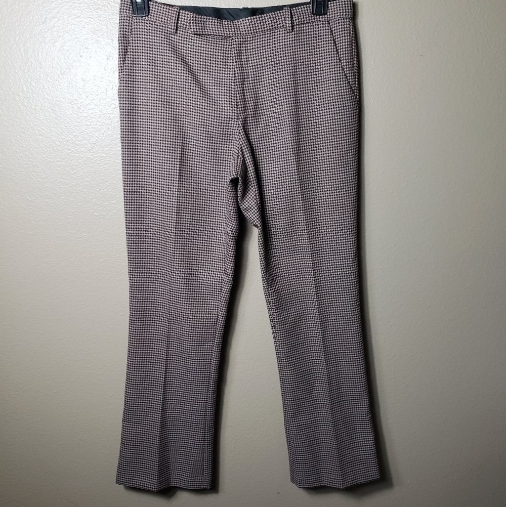W by Worth Multicolor Mini Houndstooth Straight Leg Dress Pants-Size 8